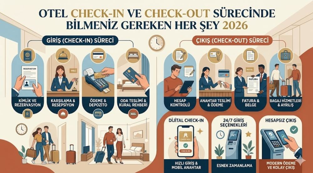 Otel Check-in ve Check-out Sürecinde Bilmeniz Gereken Her Şey